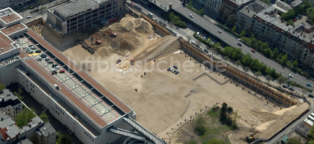 Berlin von oben - Baufeld Einkaufszentrum Boulevard Berlin