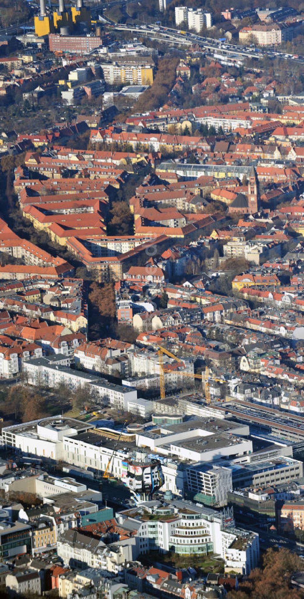 Berlin Steglitz von oben - Baufeld Einkaufszentrum Boulevard Berlin