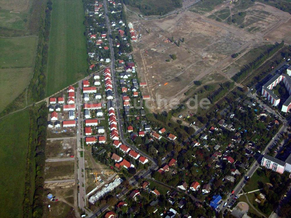 Ahrensfelde / Brandenburg von oben - Baufeld der HOWOGE an der Ahrensfelder Chaussee 05.10.2005