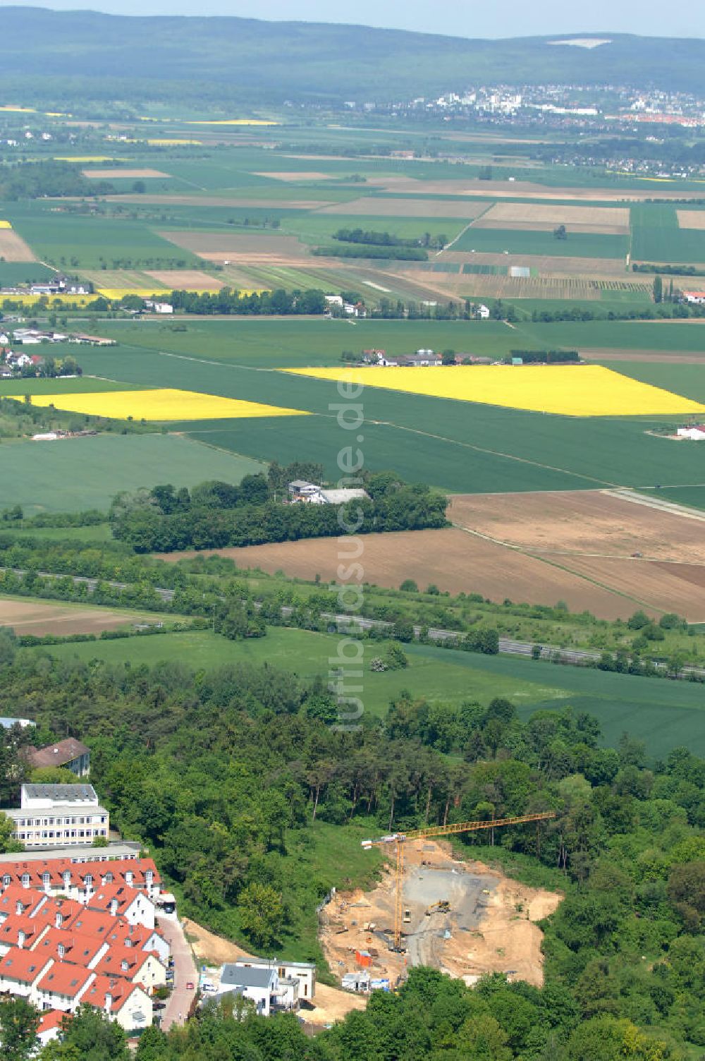 Luftaufnahme Bad Vilbel - Baufeld der Wohnanlage am Tannenweg in Bad Vilbel