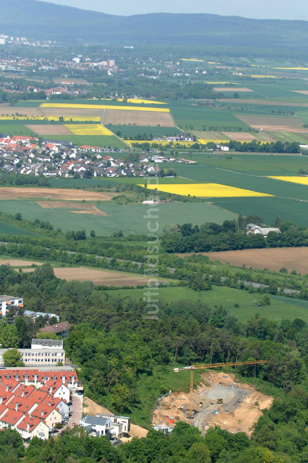 Bad Vilbel von oben - Baufeld der Wohnanlage am Tannenweg in Bad Vilbel