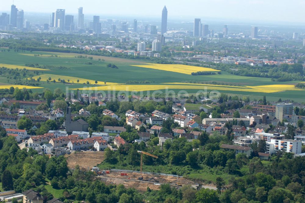 Bad Vilbel von oben - Baufeld der Wohnanlage am Tannenweg in Bad Vilbel