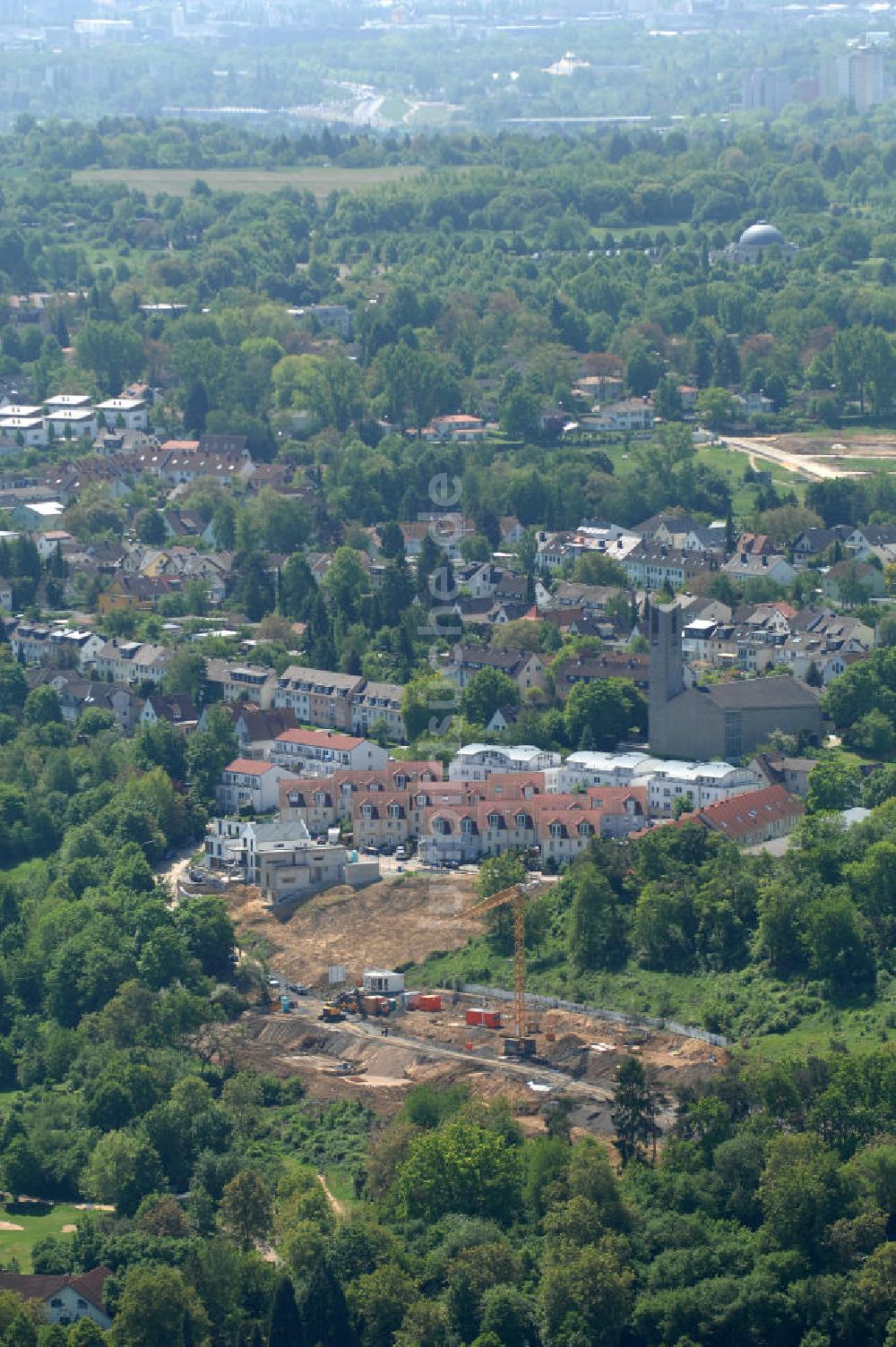 Bad Vilbel von oben - Baufeld der Wohnanlage am Tannenweg in Bad Vilbel