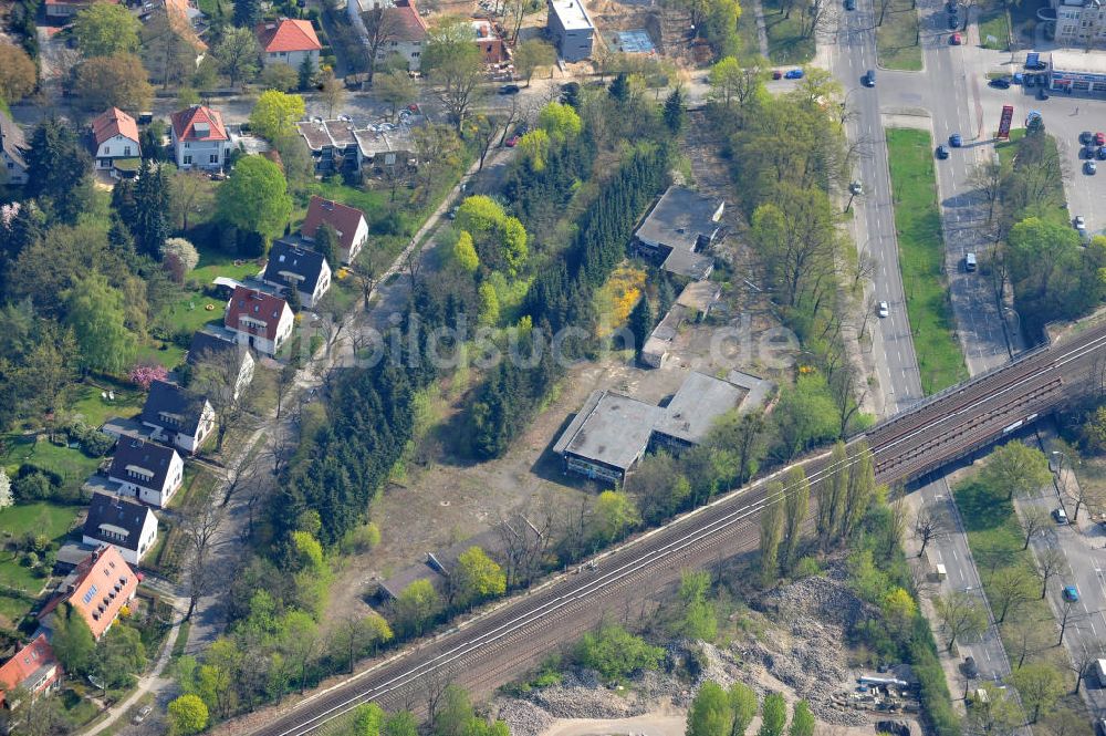 Berlin Zehlendorf von oben - Baufeldes der NCC Deutschland an der Fürstenstraße / Potsdamer Straße in 14163 Berlin- Zehlendorf