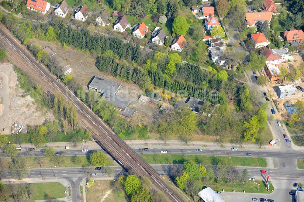 Berlin Zehlendorf aus der Vogelperspektive: Baufeldes der NCC Deutschland an der Fürstenstraße / Potsdamer Straße in 14163 Berlin- Zehlendorf