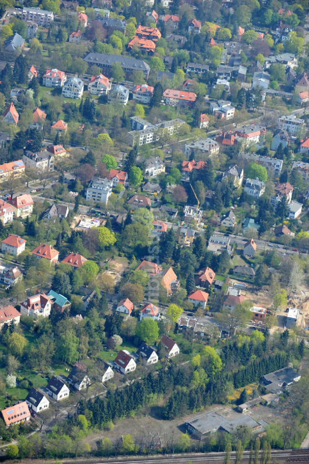 Luftaufnahme Berlin Zehlendorf - Baufeldes der NCC Deutschland an der Fürstenstraße / Potsdamer Straße in 14163 Berlin- Zehlendorf