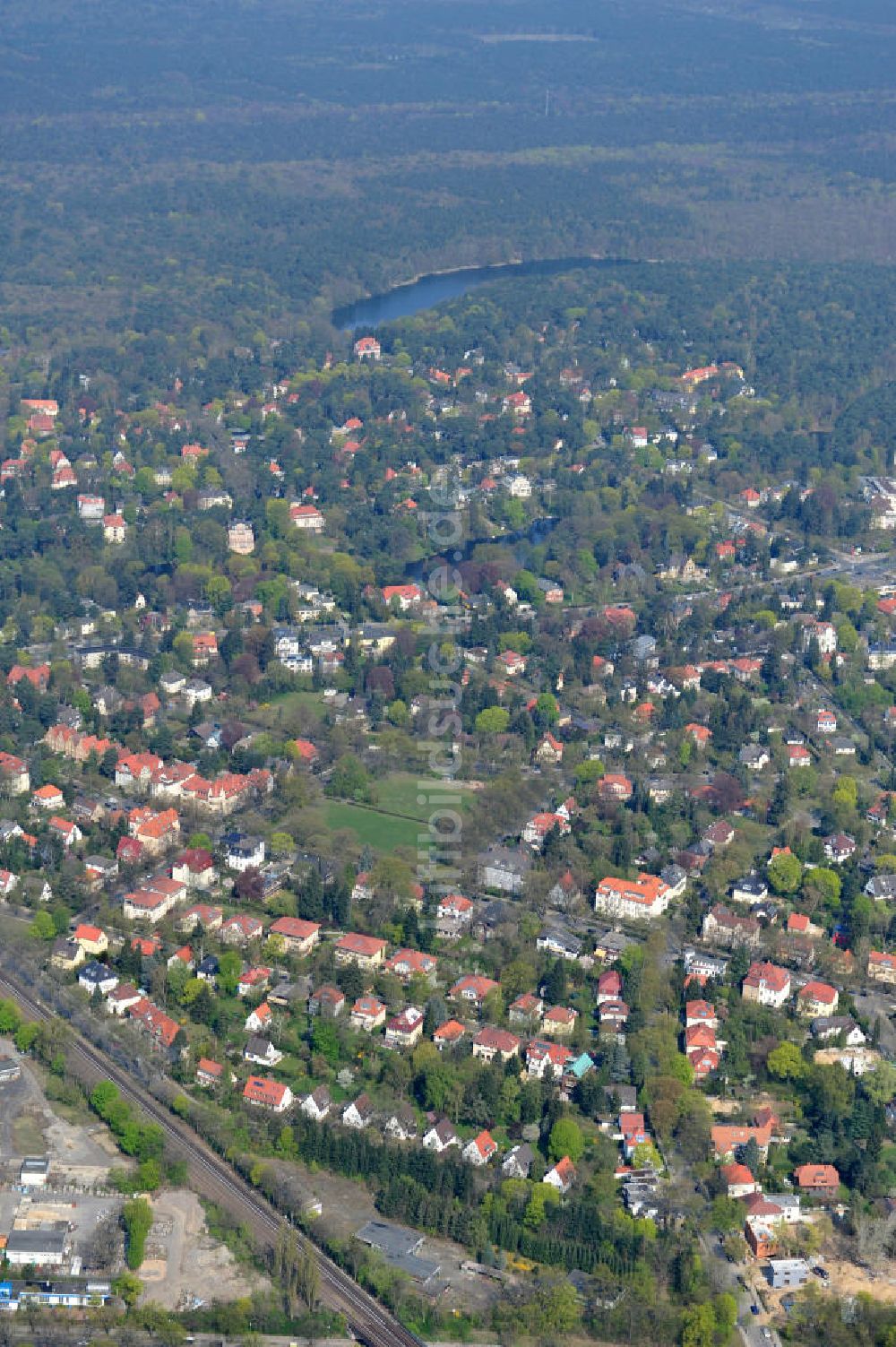 Berlin Zehlendorf von oben - Baufeldes der NCC Deutschland an der Fürstenstraße / Potsdamer Straße in 14163 Berlin- Zehlendorf