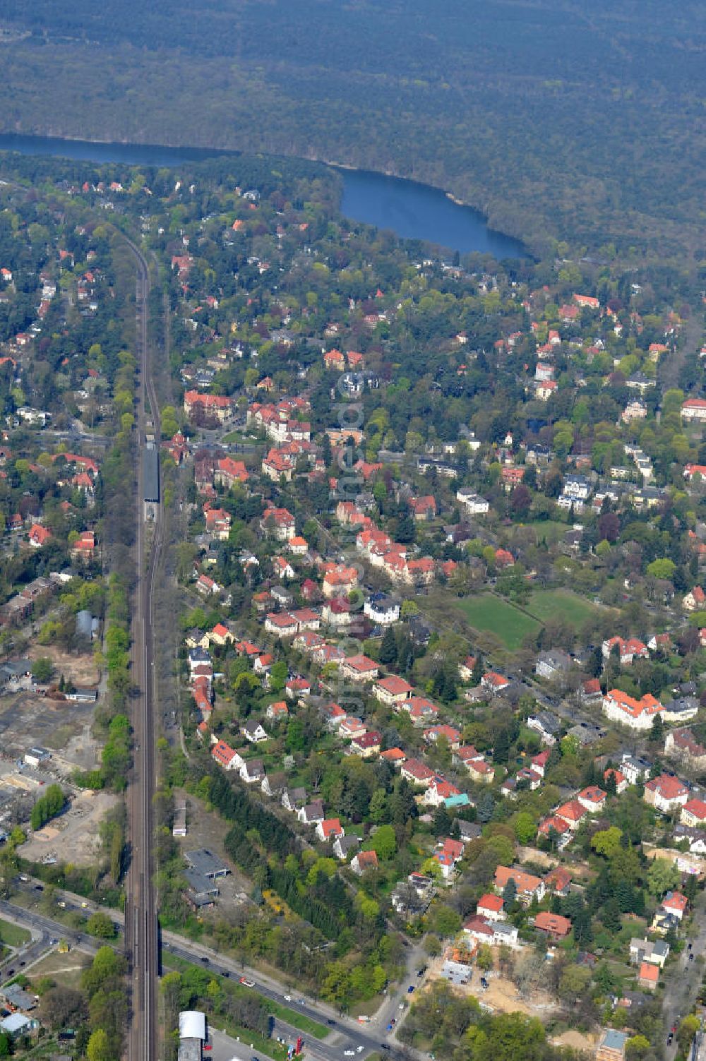 Luftbild Berlin Zehlendorf - Baufeldes der NCC Deutschland an der Fürstenstraße / Potsdamer Straße in 14163 Berlin- Zehlendorf