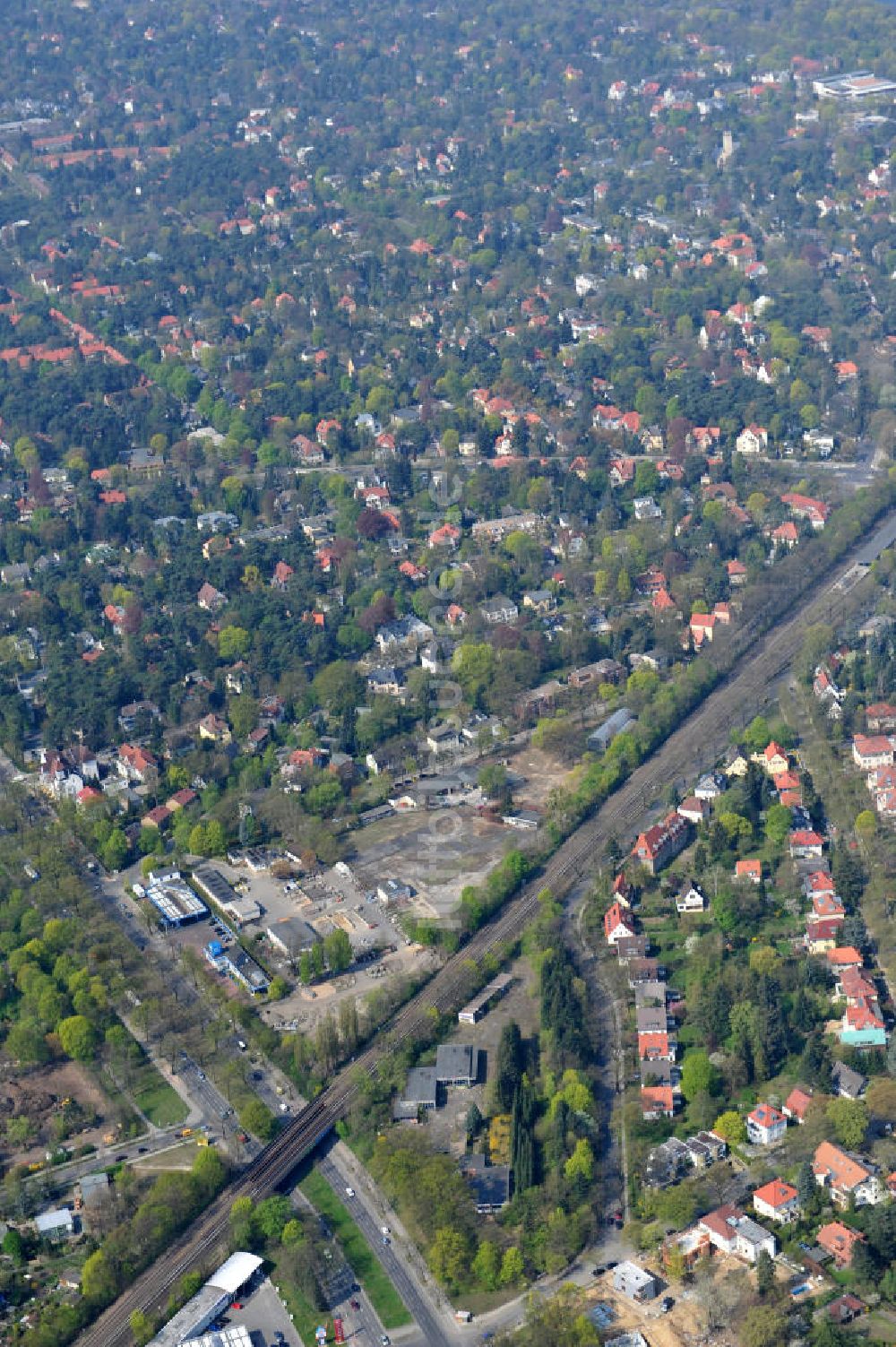 Luftaufnahme Berlin Zehlendorf - Baufeldes der NCC Deutschland an der Fürstenstraße / Potsdamer Straße in 14163 Berlin- Zehlendorf