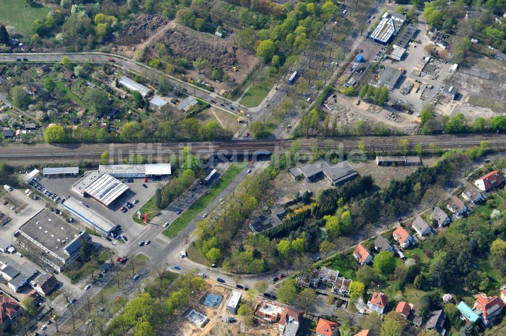 Berlin Zehlendorf aus der Vogelperspektive: Baufeldes der NCC Deutschland an der Fürstenstraße / Potsdamer Straße in 14163 Berlin- Zehlendorf