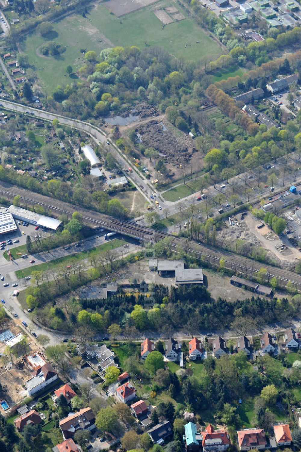 Luftaufnahme Berlin Zehlendorf - Baufeldes der NCC Deutschland an der Fürstenstraße / Potsdamer Straße in 14163 Berlin- Zehlendorf