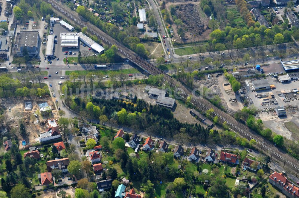 Berlin Zehlendorf von oben - Baufeldes der NCC Deutschland an der Fürstenstraße / Potsdamer Straße in 14163 Berlin- Zehlendorf