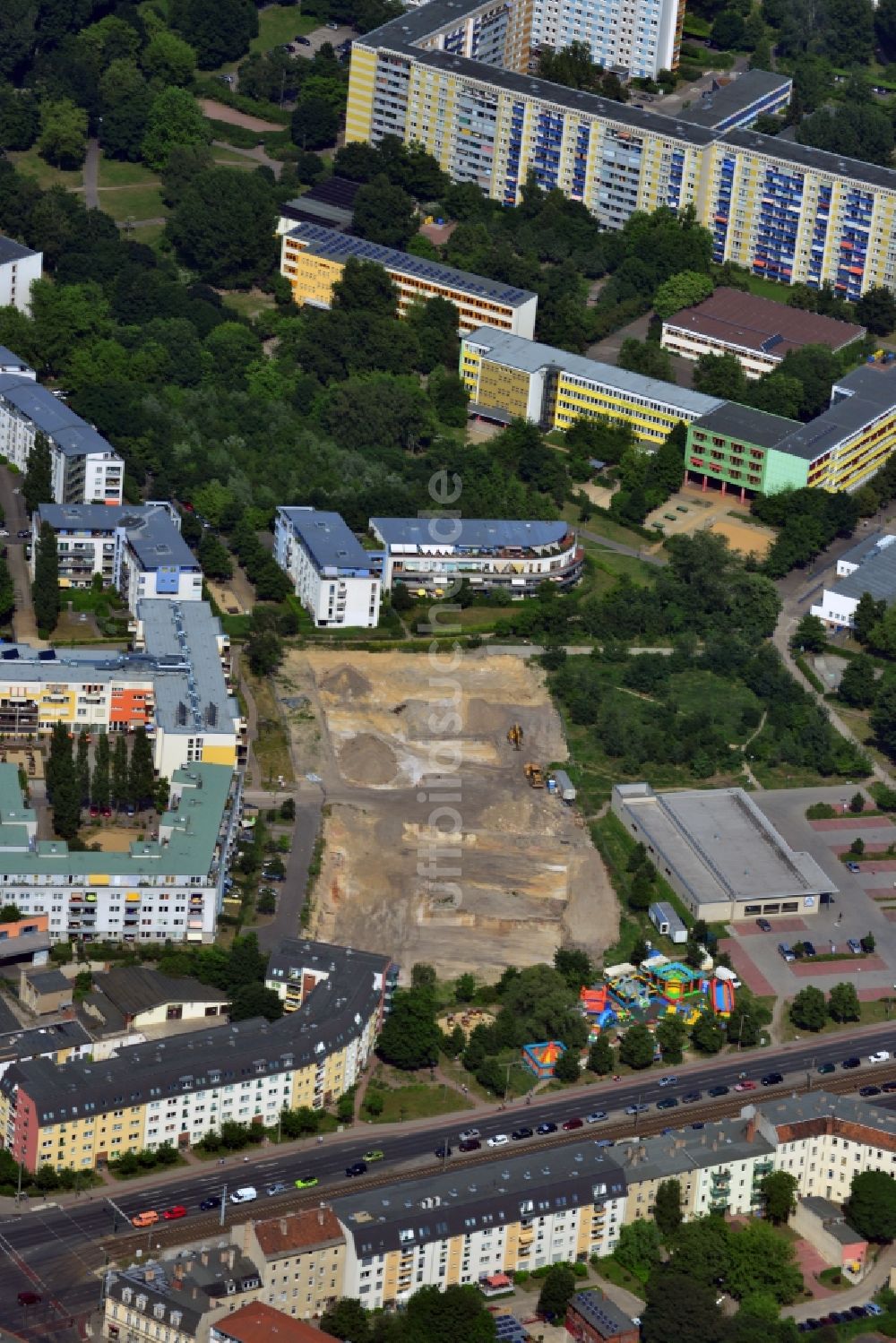 Berlin-Treptow-Köpenick aus der Vogelperspektive: Baufläche in einem Wohngbiet in Berlin-Treptow-Köpenick im Bundesland