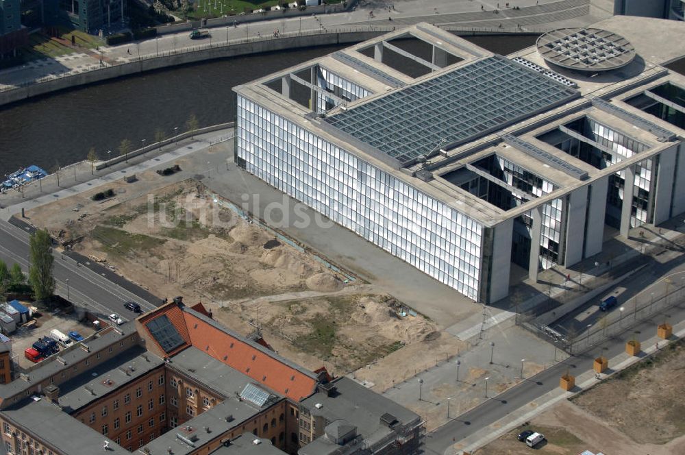 Berlin aus der Vogelperspektive: Baufläche am Marie-Elisabeth-Lüdershaus im Regierungsviertel Berlin