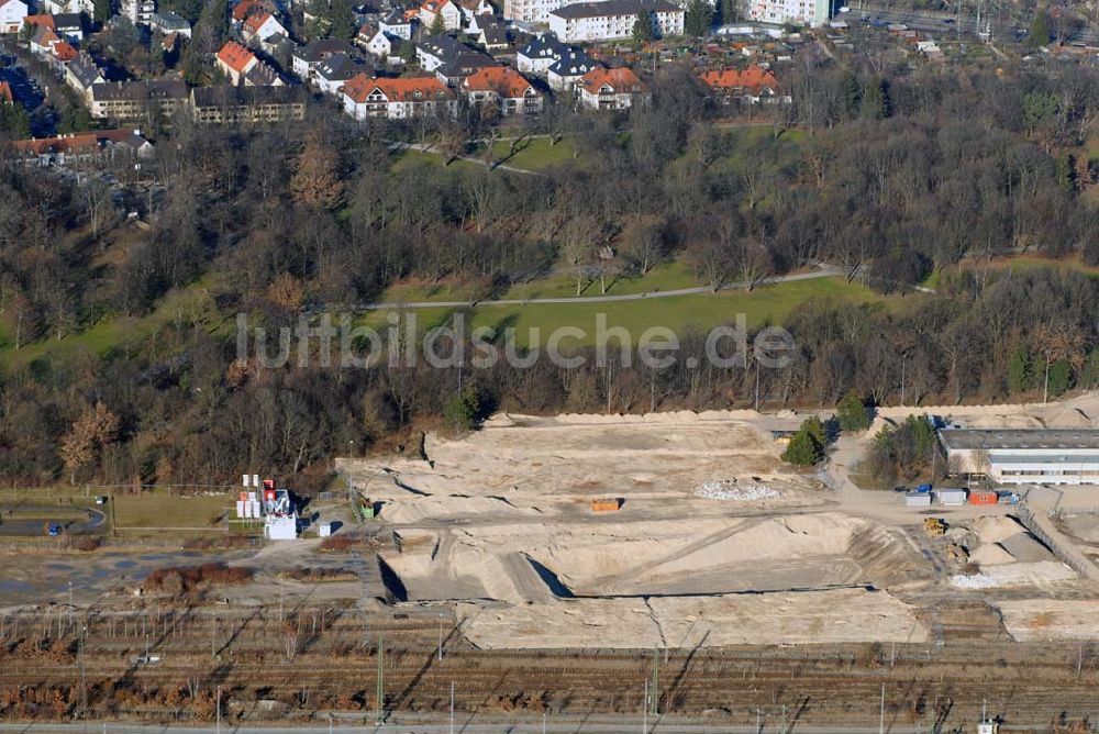 München von oben - Baufläche für das neue Stadtquartier ?Am Hirschgarten? in München Nymphenburg.