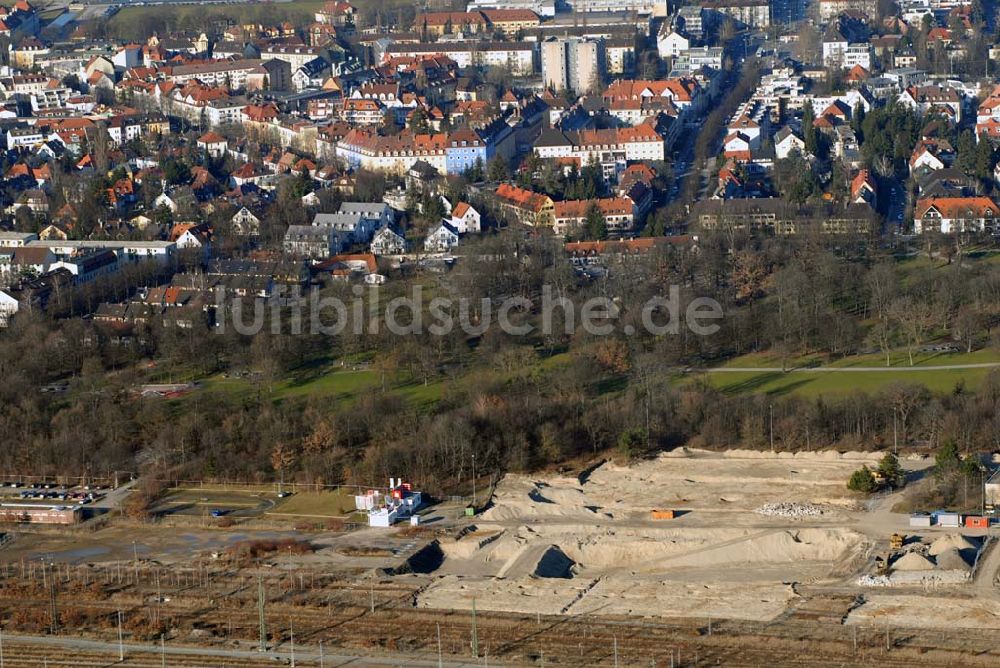 Luftaufnahme München - Baufläche für das neue Stadtquartier ?Am Hirschgarten? in München Nymphenburg.