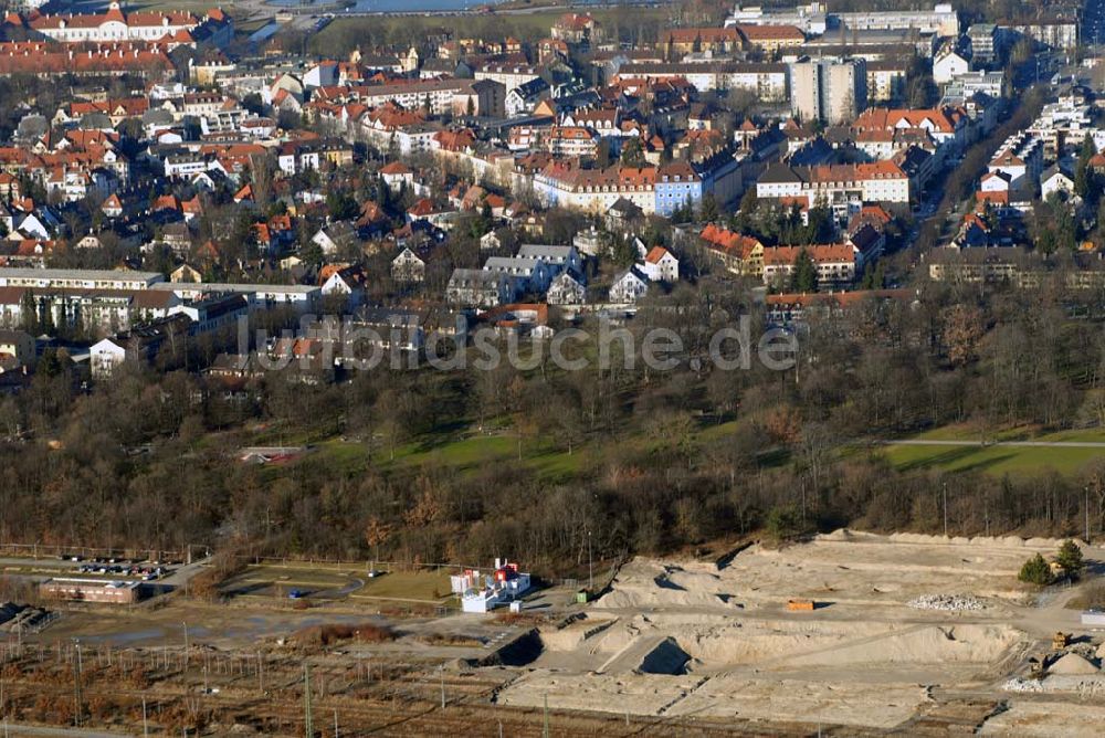 München von oben - Baufläche für das neue Stadtquartier ?Am Hirschgarten? in München Nymphenburg.