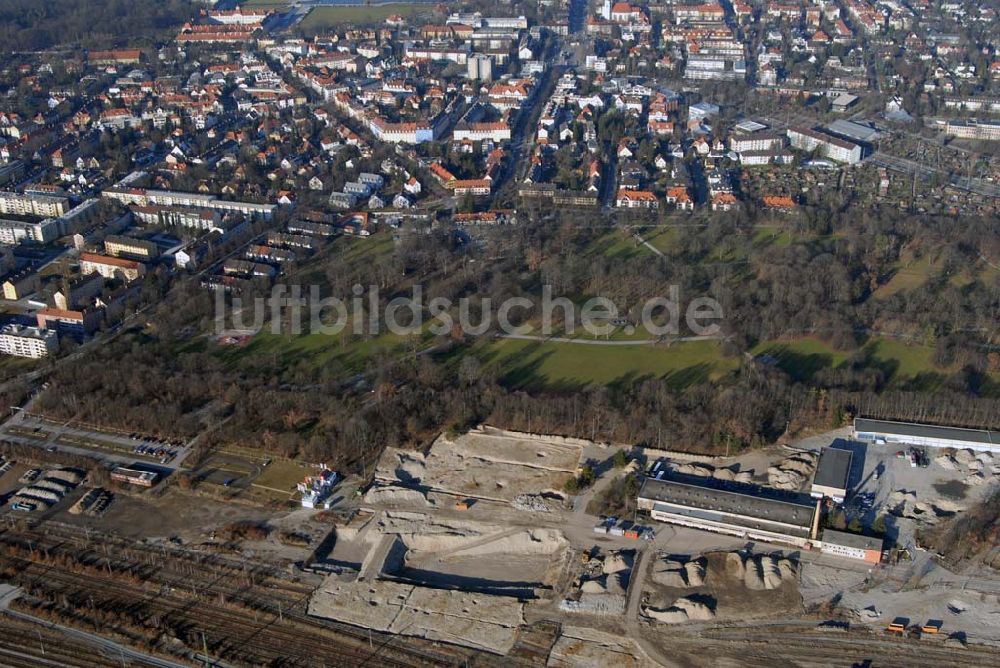 München von oben - Baufläche für das neue Stadtquartier ?Am Hirschgarten? in München Nymphenburg.