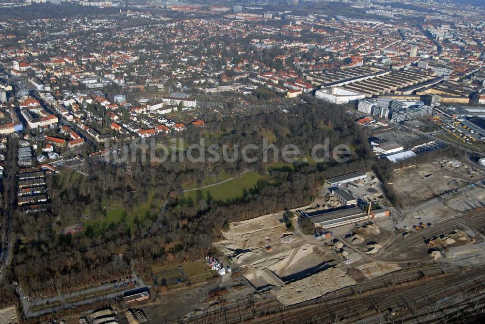 Luftbild München - Baufläche für das neue Stadtquartier ?Am Hirschgarten? in München Nymphenburg.