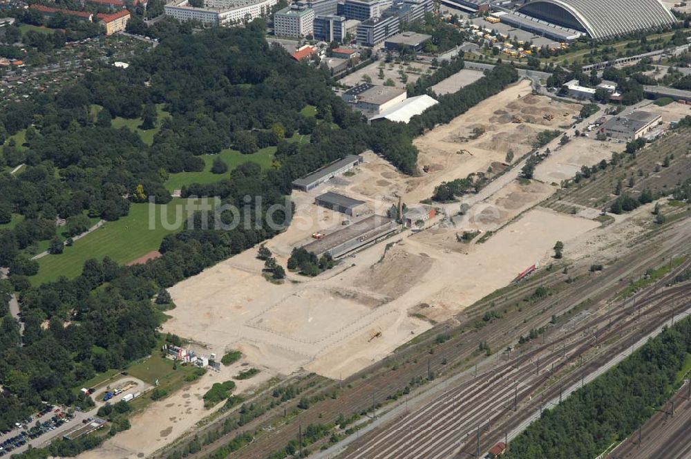 München Nymphenburg von oben - Baufläche für das neue Stadtquartier ?Am Hirschgarten? in München Nymphenburg.