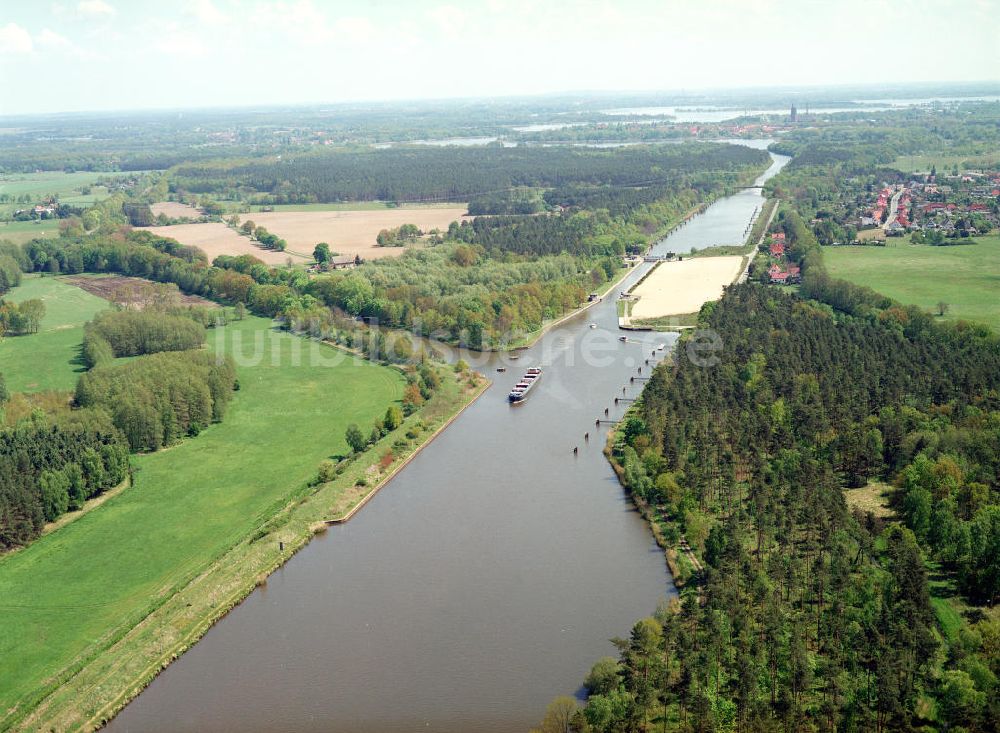 Wusterwitz / Brandenburg von oben - Baufläche an der Schleuse in Wusterwitz am Elbe-Havel-Kanal - Ausgleichs- und Ersatzmaßnahmen am Wasserstraßenkreuz Magdeburg / Elbe-Havel-Kanal