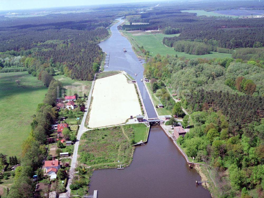 Wusterwitz / Brandenburg aus der Vogelperspektive: Baufläche an der Schleuse in Wusterwitz am Elbe-Havel-Kanal - Ausgleichs- und Ersatzmaßnahmen am Wasserstraßenkreuz Magdeburg / Elbe-Havel-Kanal