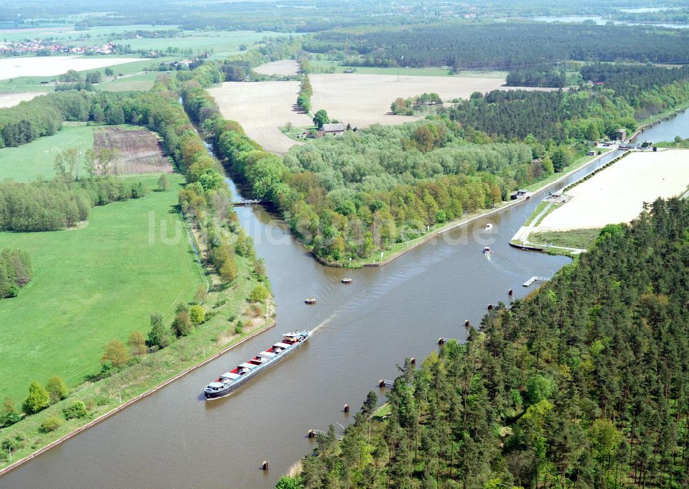 Wusterwitz / Brandenburg von oben - Baufläche an der Schleuse in Wusterwitz am Elbe-Havel-Kanal - Ausgleichs- und Ersatzmaßnahmen am Wasserstraßenkreuz Magdeburg / Elbe-Havel-Kanal