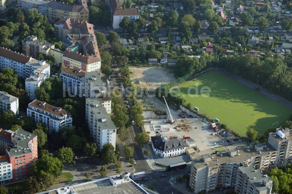 Berlin von oben - Baufläche für ein Studentenwohnheim am S-Bahnhof Gesundbrunnen-Center in Berlin Wedding