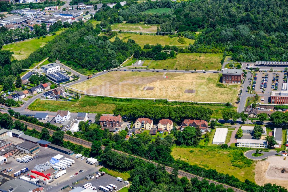 Recklinghausen aus der Vogelperspektive: Baugebiet und Stadtentwicklungsgebiet Gewerbliche Mitte Recklinghausen Blumenthal an der Herner Straße in Recklinghausen im Bundesland Nordrhein-Westfalen