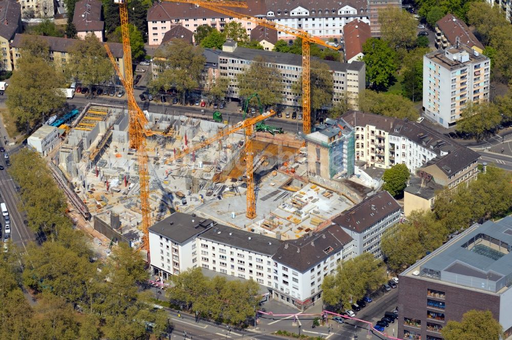 Frankfurt am Main von oben - Baugelände für das Projekt The East ein Wohn- und Geschäftshaus Viertel in Frankfurt am Main im Bundesland Hessen