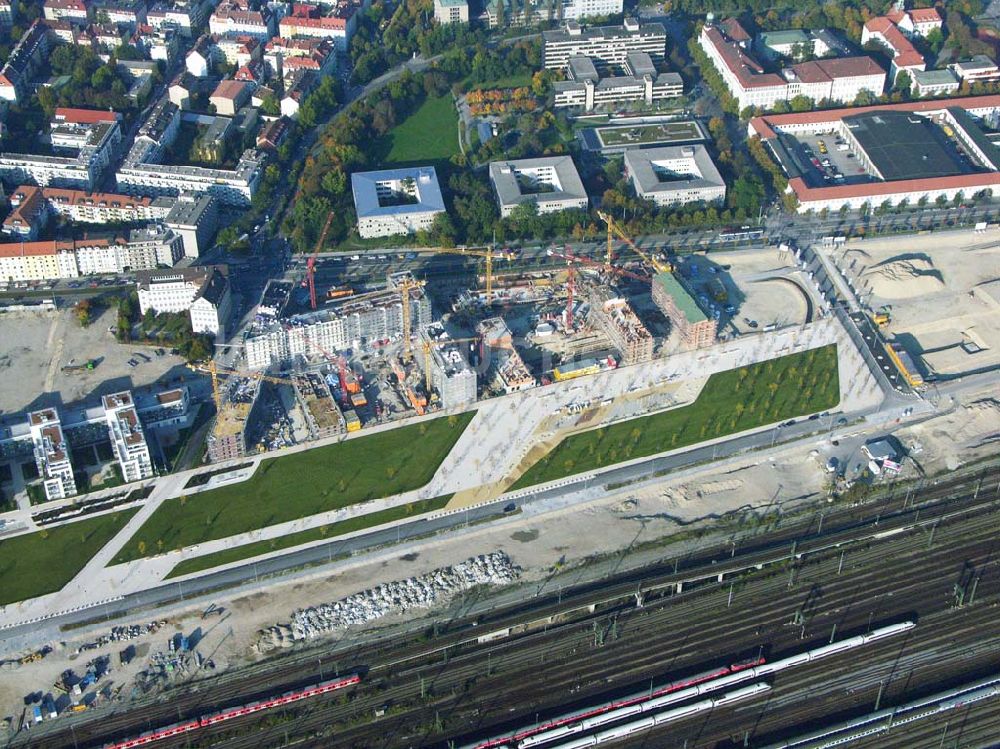 Luftbild München (Bayern) - Baugelände des Wohngebietes Arnulfpark - München (Bayern)