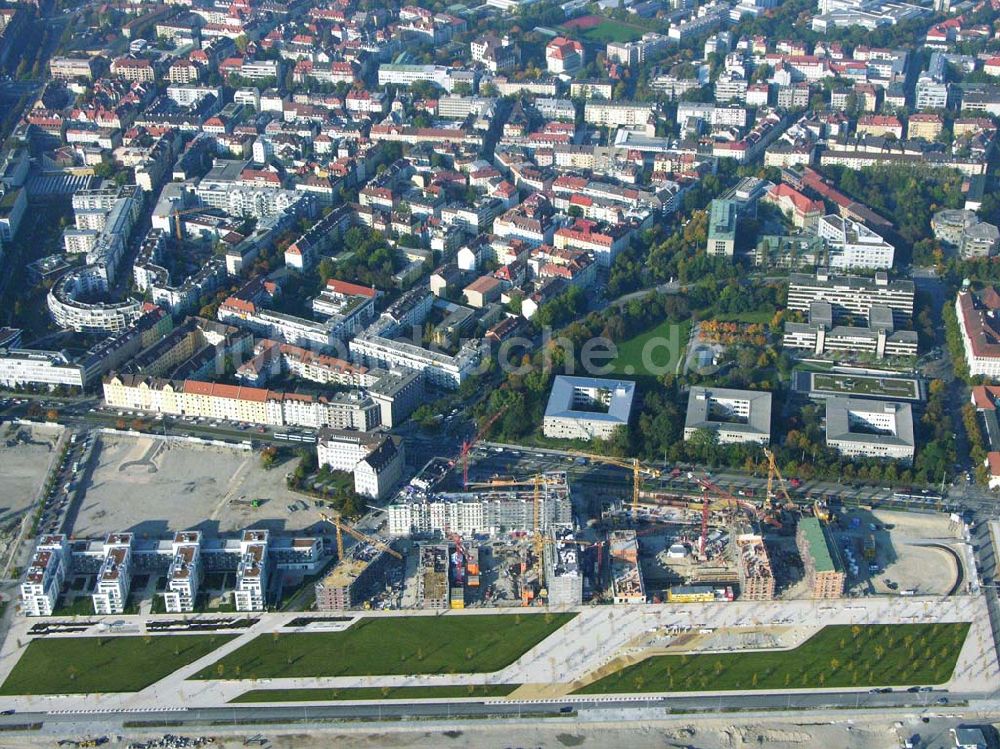 Luftaufnahme München (Bayern) - Baugelände des Wohngebietes Arnulfpark - München (Bayern)