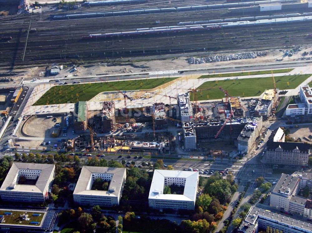 Luftaufnahme München (Bayern) - Baugelände des Wohngebietes Arnulfpark - München (Bayern)