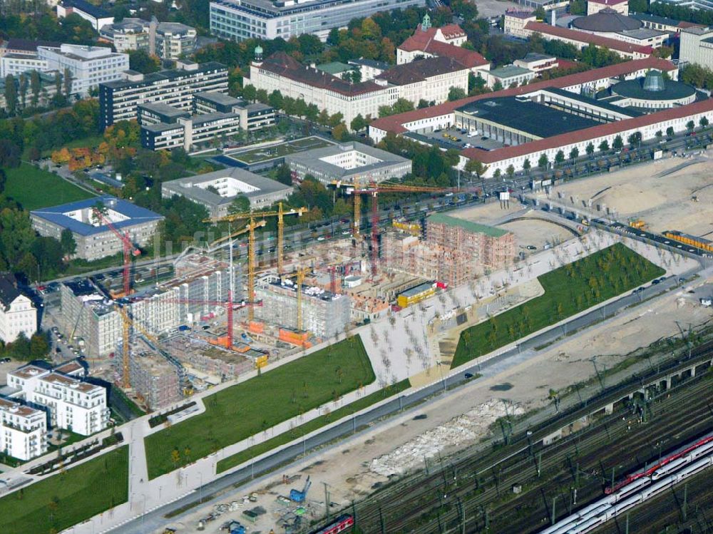  München (Bayern) aus der Vogelperspektive: Baugelände des Wohngebietes Arnulfpark - München (Bayern)