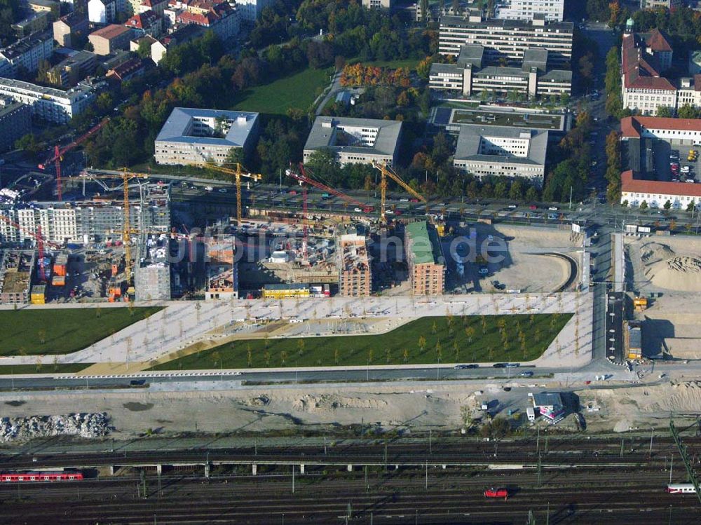 Luftbild München (Bayern) - Baugelände des Wohngebietes Arnulfpark - München (Bayern)