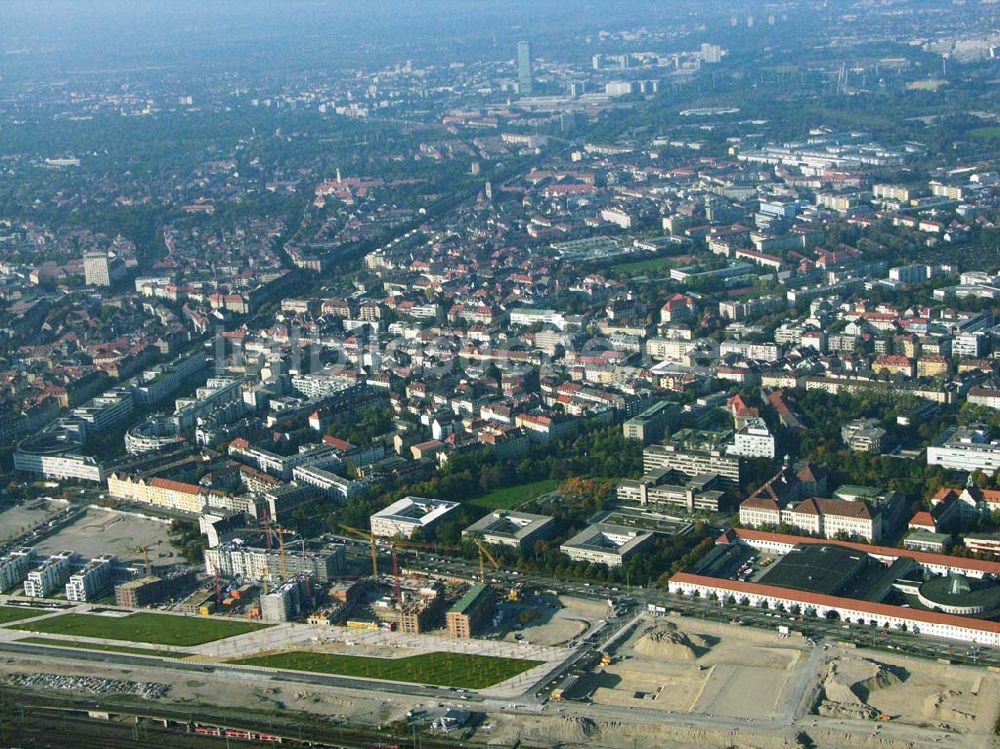  München (Bayern) aus der Vogelperspektive: Baugelände des Wohngebietes Arnulfpark - München (Bayern)