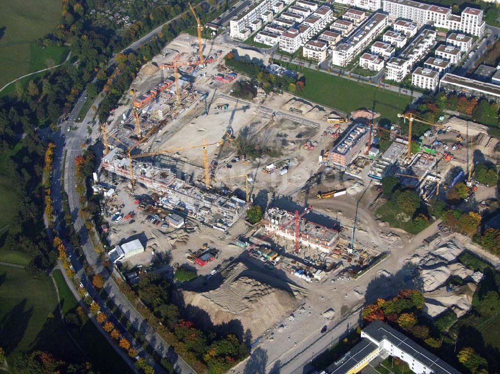 Luftaufnahme München (Bayern) - Baugelände des Wohngebietes Olympiapark - München (Bayern)