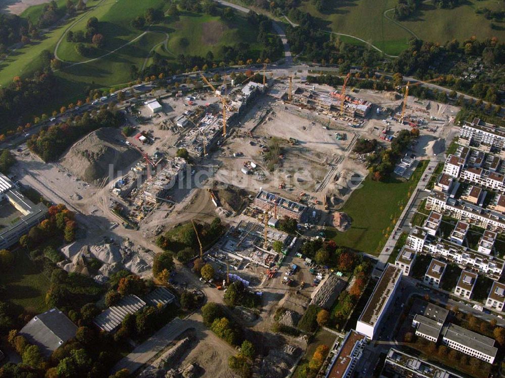 Luftaufnahme München (Bayern) - Baugelände des Wohngebietes Olympiapark - München (Bayern)