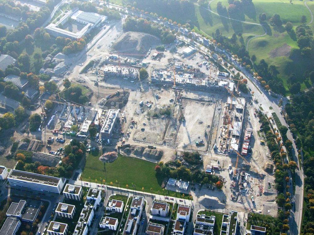 Luftbild München (Bayern) - Baugelände des Wohngebietes Olympiapark - München (Bayern)