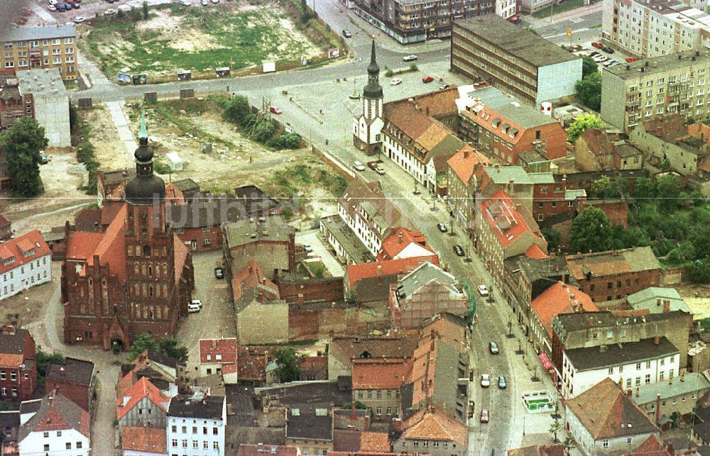 Spremberg / Brandenburg von oben - Baugeschehen im Stadtkern von Spremberg in Brandenburg.