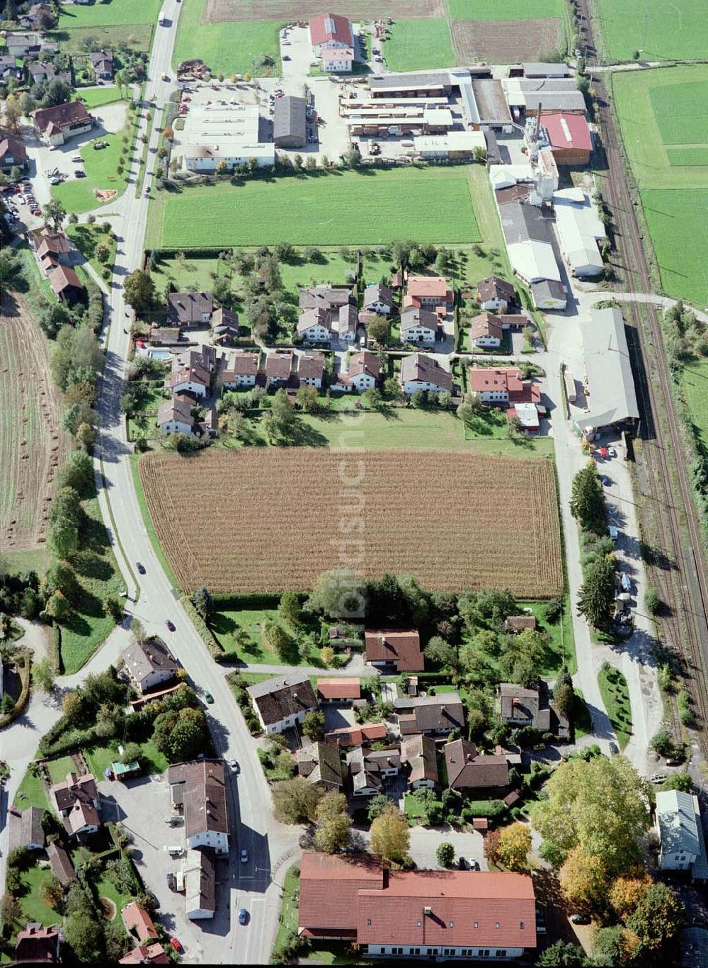 Freilassing / Bayern aus der Vogelperspektive: Baugrundstück Hammerau A der Unternehmensgruppe MAX AICHER in Freilassing.