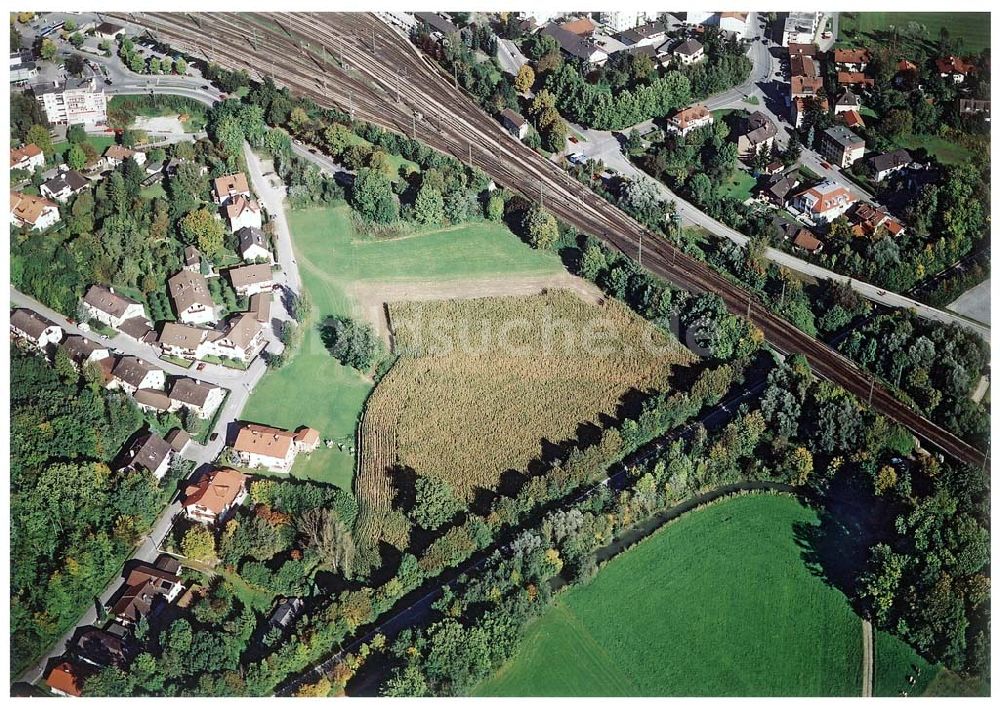 Freilassing / Bayern aus der Vogelperspektive: Baugrundstück Heideweg der Unternehmensgruppe MAX AICHER in Freilassing neben der Freizeitanlage Süd-Ost.