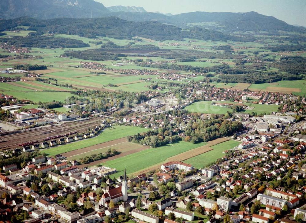 Freilassing / Bayern aus der Vogelperspektive: Baugrundstück Sonnenfeld der Unternehmensgruppe MAX AICHER in Freilassing.