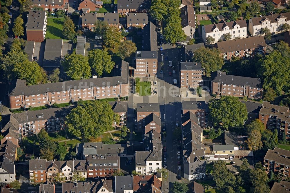 Duisburg Hamborn aus der Vogelperspektive: Bauhaussiedlung BauhausKarree im Stadtteil Hamborn in Duisburg im Bundesland Nordrhein-Westfalen