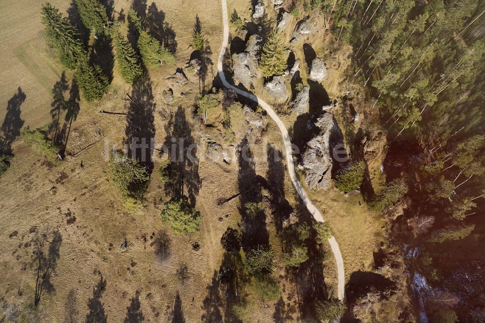 Steinheim am Albuch von oben - Baumspitzen in einem Waldgebiet im Ortsteil Söhnstetten in Steinheim am Albuch im Bundesland Baden-Württemberg