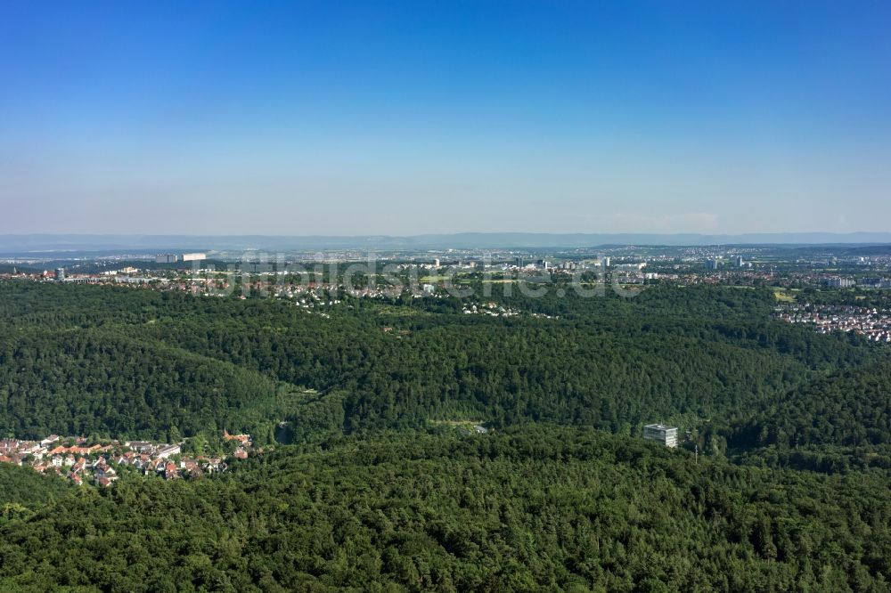 Vaihingen an der Enz von oben - Baumspitzen in einem Waldgebiet in Vaihingen an der Enz im Bundesland Baden-Württemberg