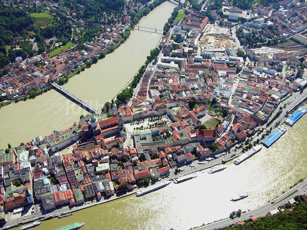 Passau aus der Vogelperspektive: Bauprojekt Neue Mitte - Passau