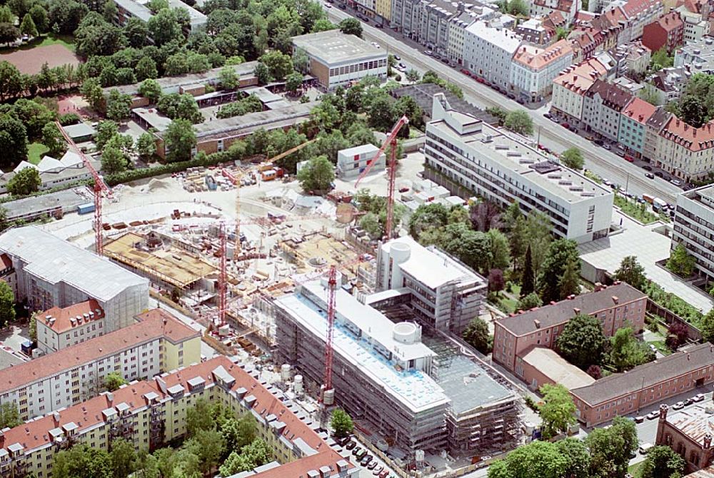 München/ Bayern von oben - Baustell in der Münchner Innenstadt.