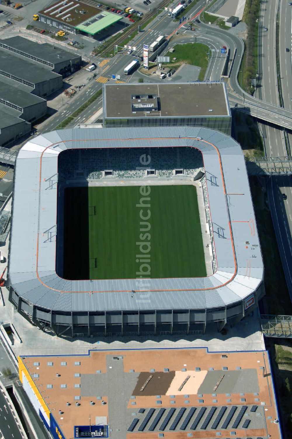 St. Gallen von oben - Baustelle der AFG Arena, sie ist das künftige Fussballstadion des FC St. Gallen im Westen der Stadt St. Gallen