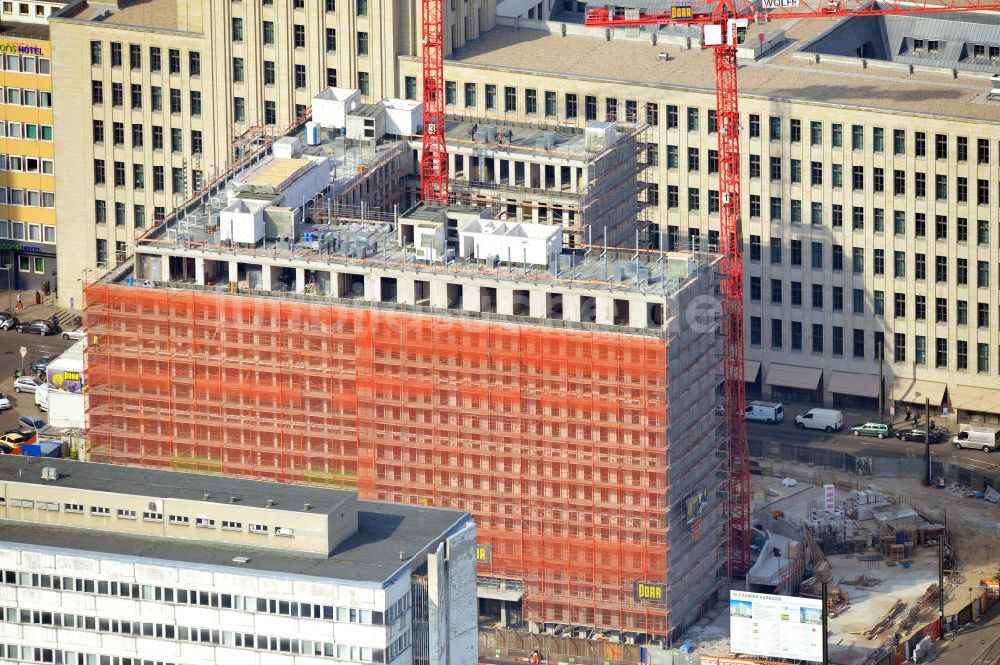 Berlin Mitte aus der Vogelperspektive: Baustelle Alexander Parkside in Berlin-Mitte